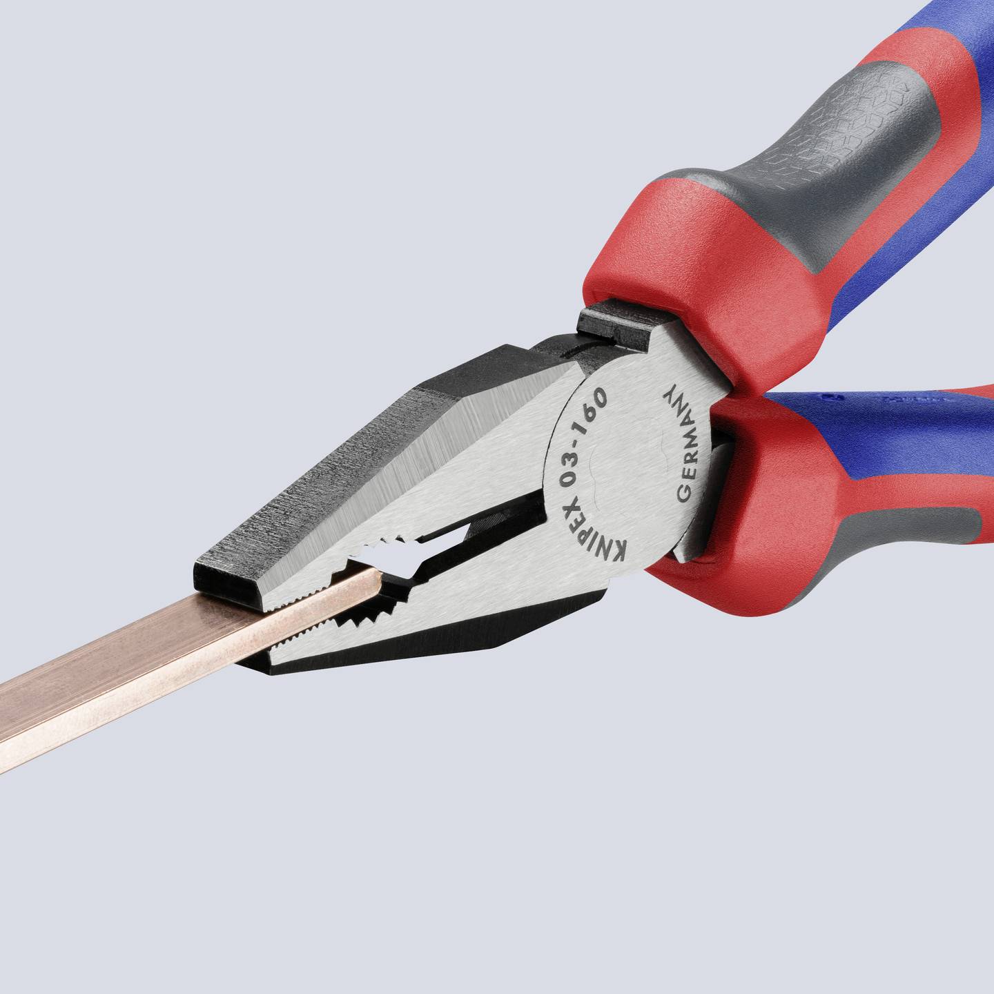 KNIPEX Kombizange Flachrundzange Werkstatt Werkzeugstahl Comfortgriff 160 mm - 4003773023203