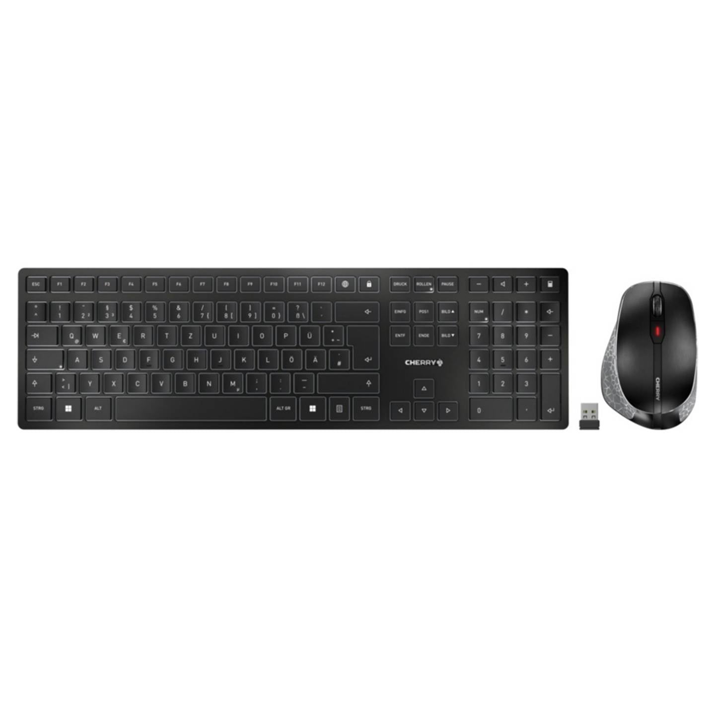 CHERRY DW 9500 SLIM Bluetooth Tastatur Maus-Set Deutsch QWERTZ Schwarz - 4025112091896