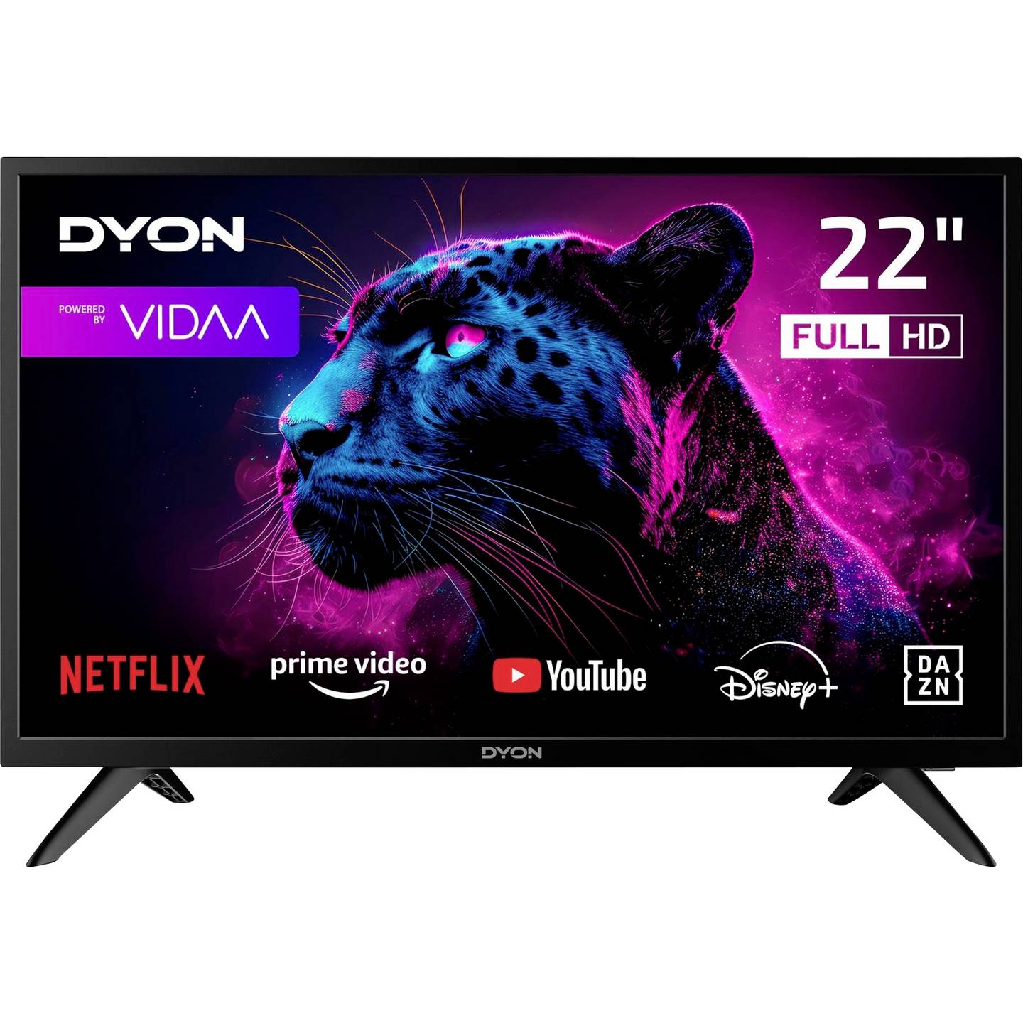 Dyon LED-TV 22 Zoll Smart TV Full HD Fernseher 180cd/m² schwarz 504x342x156mm - 4260552544414