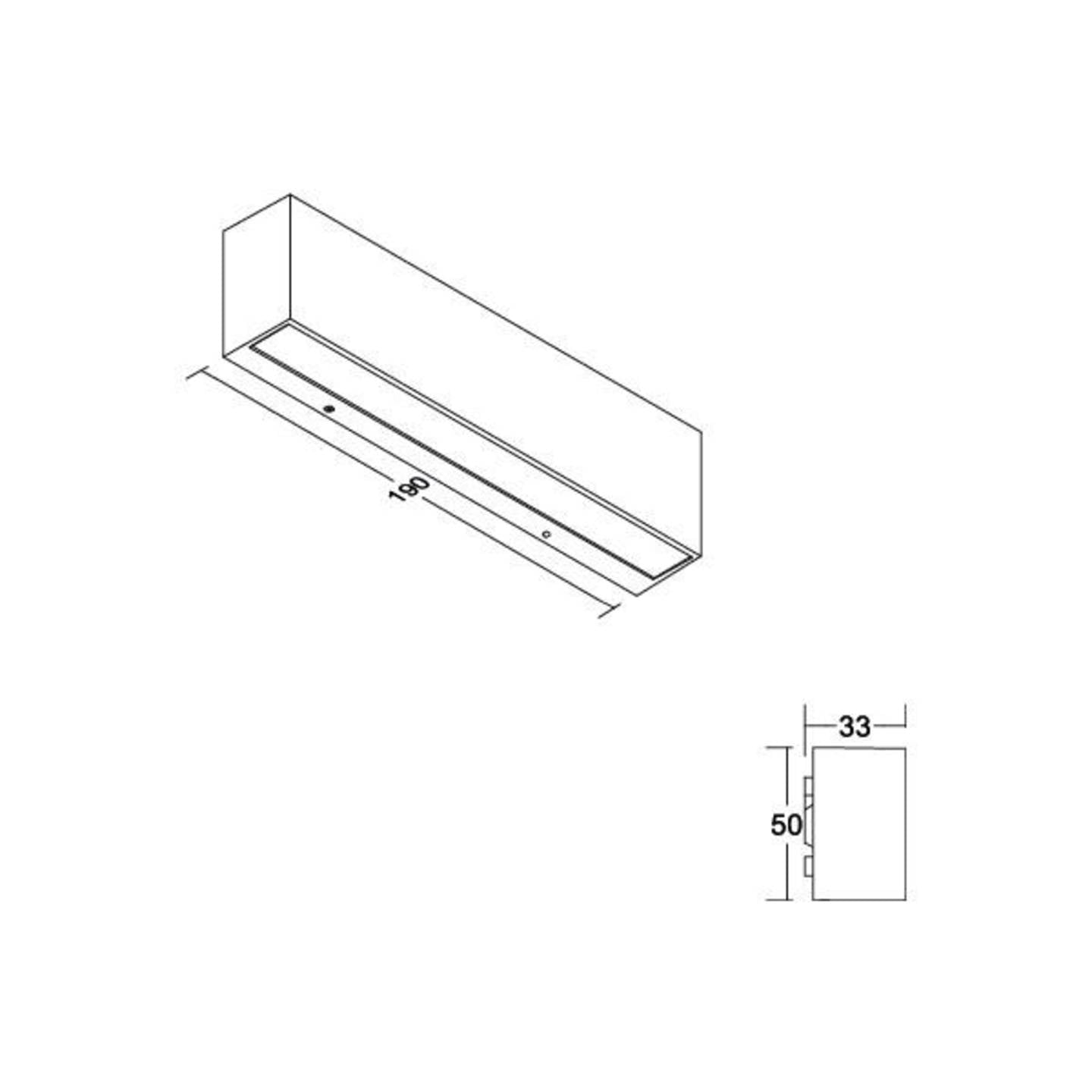 Brumberg Wandleuchte LED grau Aluminium Glas 3,1W IP65 208lm 3000K 190x33x50mm - 4251433982500