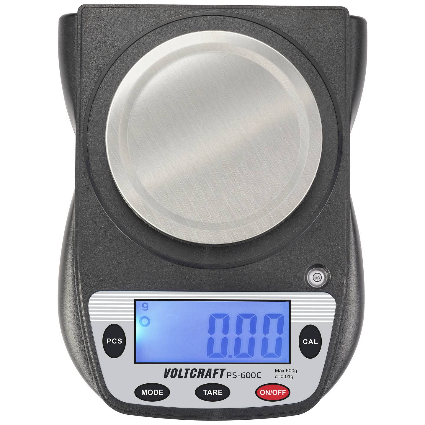 VOLTCRAFT PS-600C Präzisionswaage 600g Edelstahl digital Stückzählung schwarz - 4064161293509