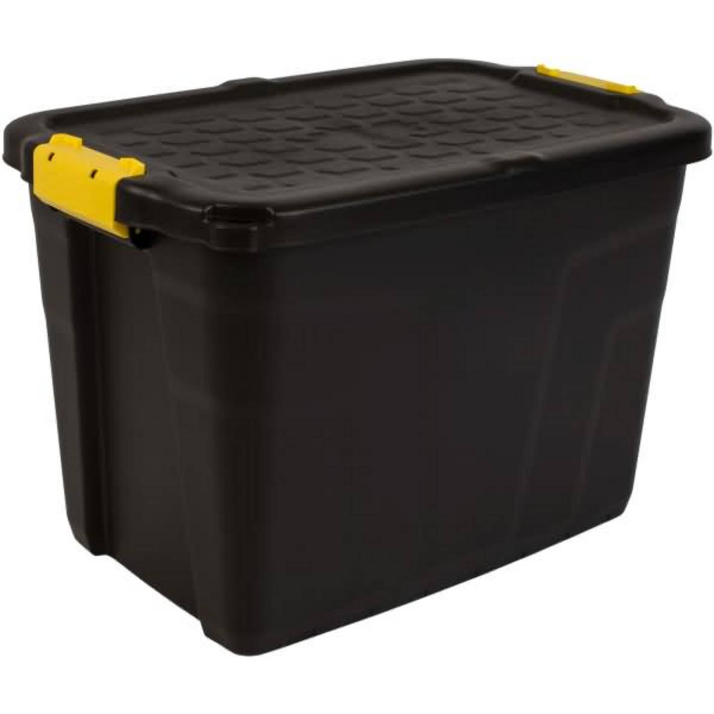 Strata Aufbewahrungsbox 60l HW442 schwarz/gelb mit Deckel stapelbar - 5021711050080