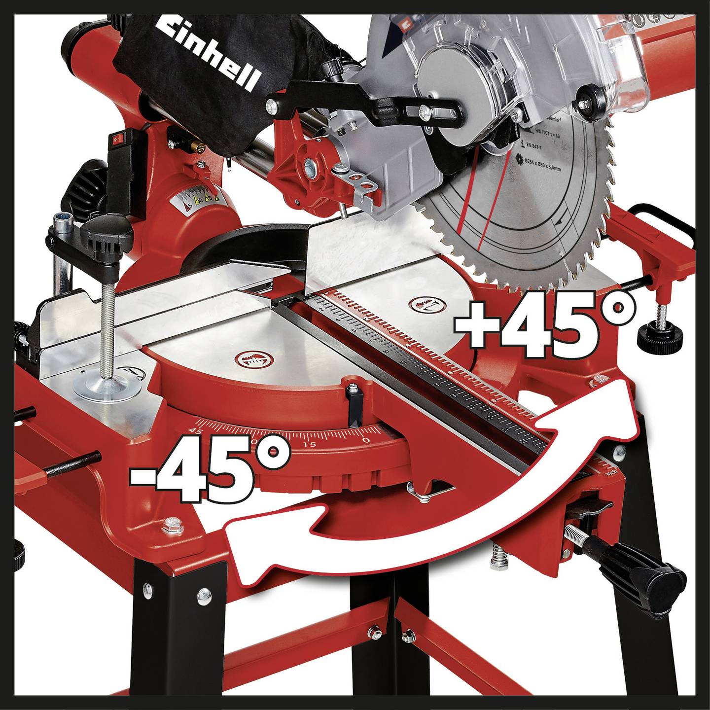 Einhell Zug-Kapp-Gehrungssäge TC-SM 2531/2 U Säge mit Auflagen für lange - 4006825645637