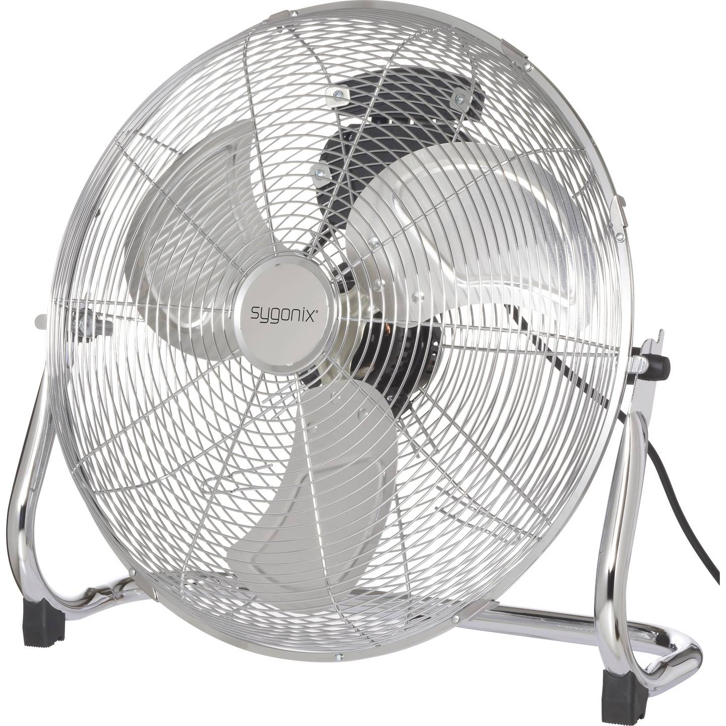 Sygonix Bodenventilator Ventilator 70W Luftzirkulation Chrom Ø505mm Höhe 480mm - 4064161489346