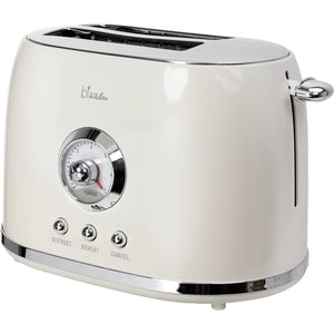 B-Ware BiKitchen Toaster Toastautomat 800W cremeweiß glänzend Brotröster Küchenhelfer