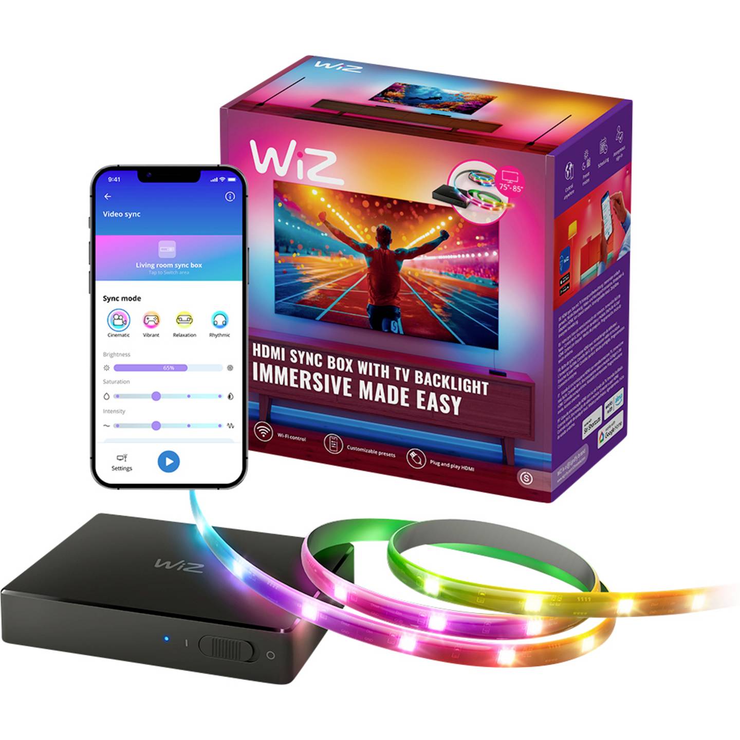 WiZ Sync Box Starter Kit LED-Streifen-Set 340 cm dimmbar Mehrfarbig 240 V - 8720169078628