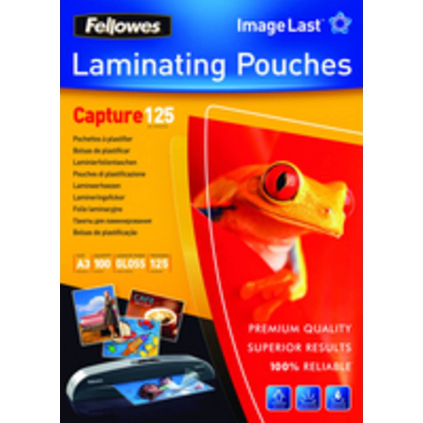 Fellowes Laminierfolie A3 125 Mikron glänzend 100er-Pack transparent - 77511530753