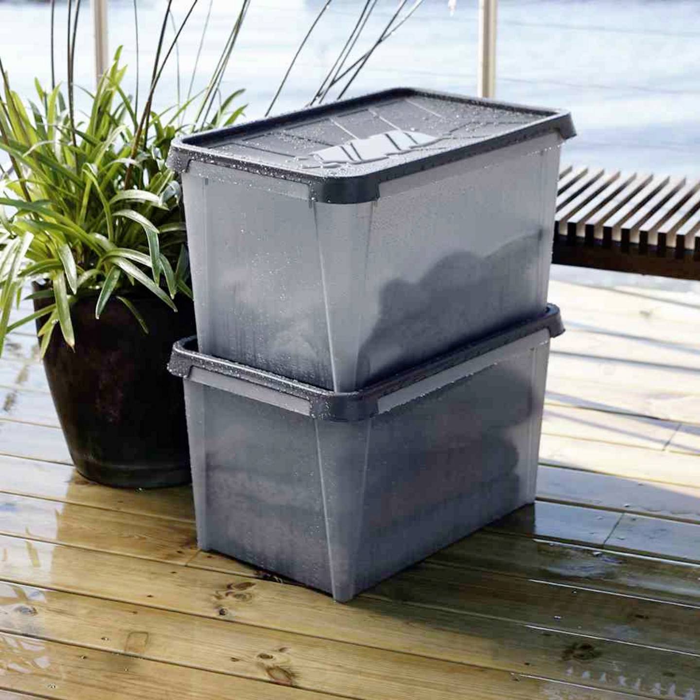 SmartStore Dry 45 Aufbewahrungsbox 60x40x35cm Box wasserdicht 50 l grau - 7332462040106