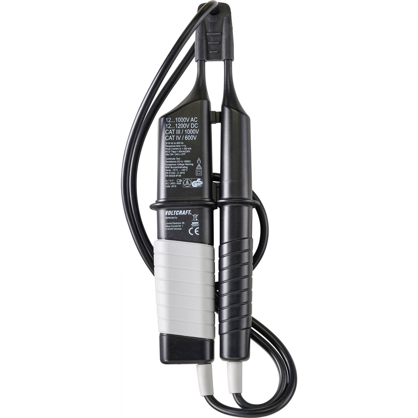 VOLTCRAFT VC-65 SE Zweipoliger Spannungsprüfer CATIII 1000V CATIV 600V Akustik - 4064161183756