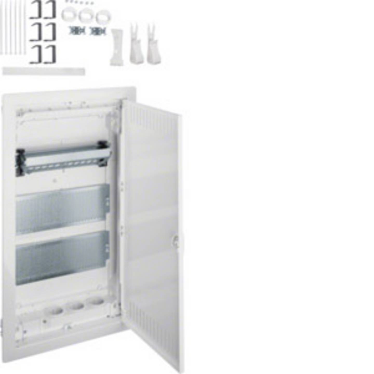 Hager Multimedia-Verteiler Unterputz 36 Teilungen 3 Reihen weiß 630.5x348mm - 3250616615724
