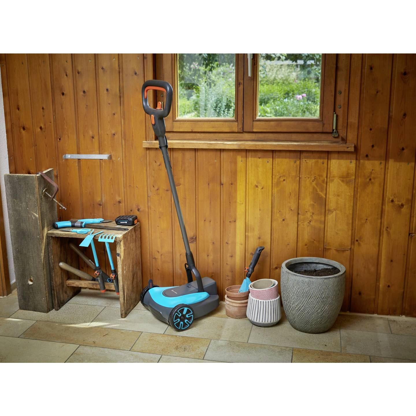 Gardena Akku-Rasenmäher HandyMower 22/18 V Power For All Mäher schwenkbar 50m² - 4078500054164