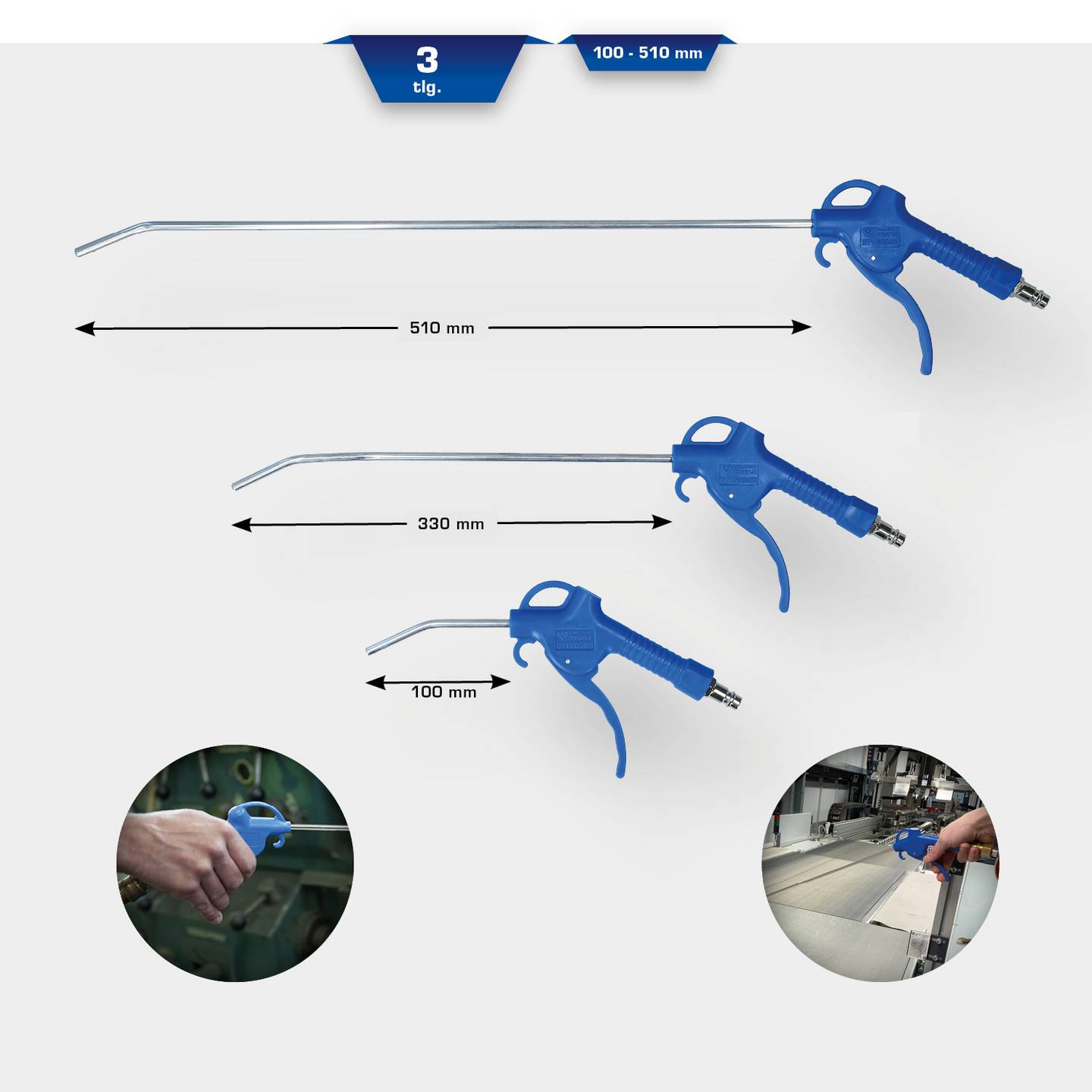 Brilliant Tools Druckluft-Ausblaspistole Blaspistole 6,3 bar Metall Kunststoff - 4042146863497