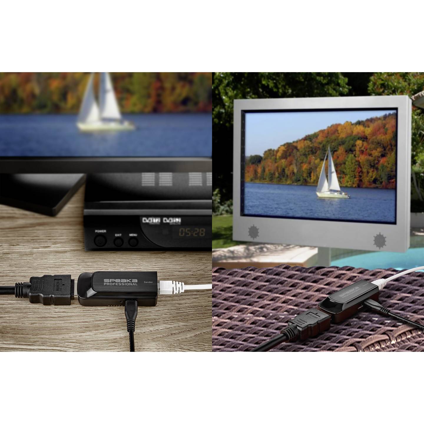 SpeaKa Professional HDMI Extender über Netzwerkkabel RJ45 50m schwarz - 4053199547432
