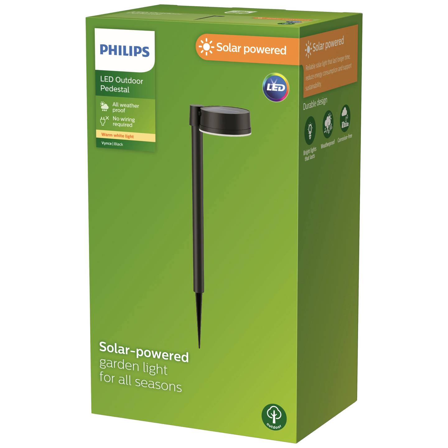 Philips LED-Solar-Erdspießleuchte Vynce schwarz 11,2 cm 54 cm IP44 - 8720169265646
