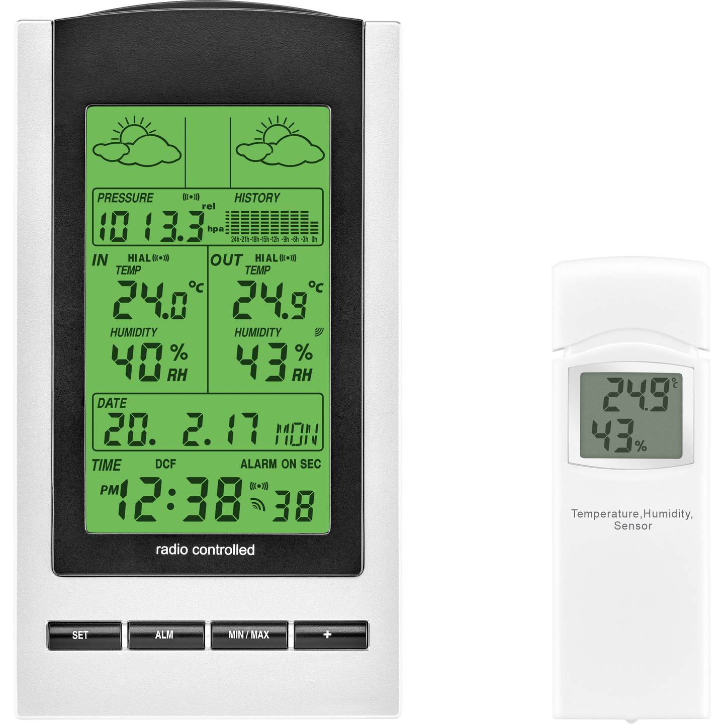 Eurochron Funk-Wetterstation WH1173 Sensor  Innentemperatur - 4016139185200
