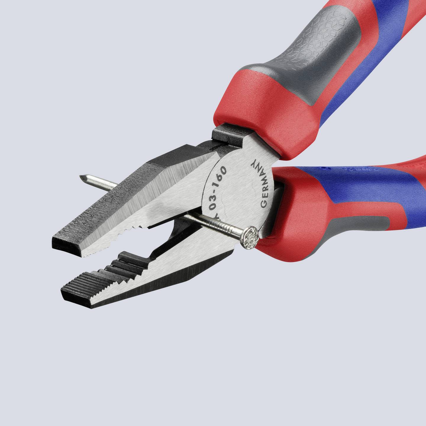 KNIPEX Kombizange Flachrundzange Werkstatt Werkzeugstahl Comfortgriff 160 mm - 4003773023203