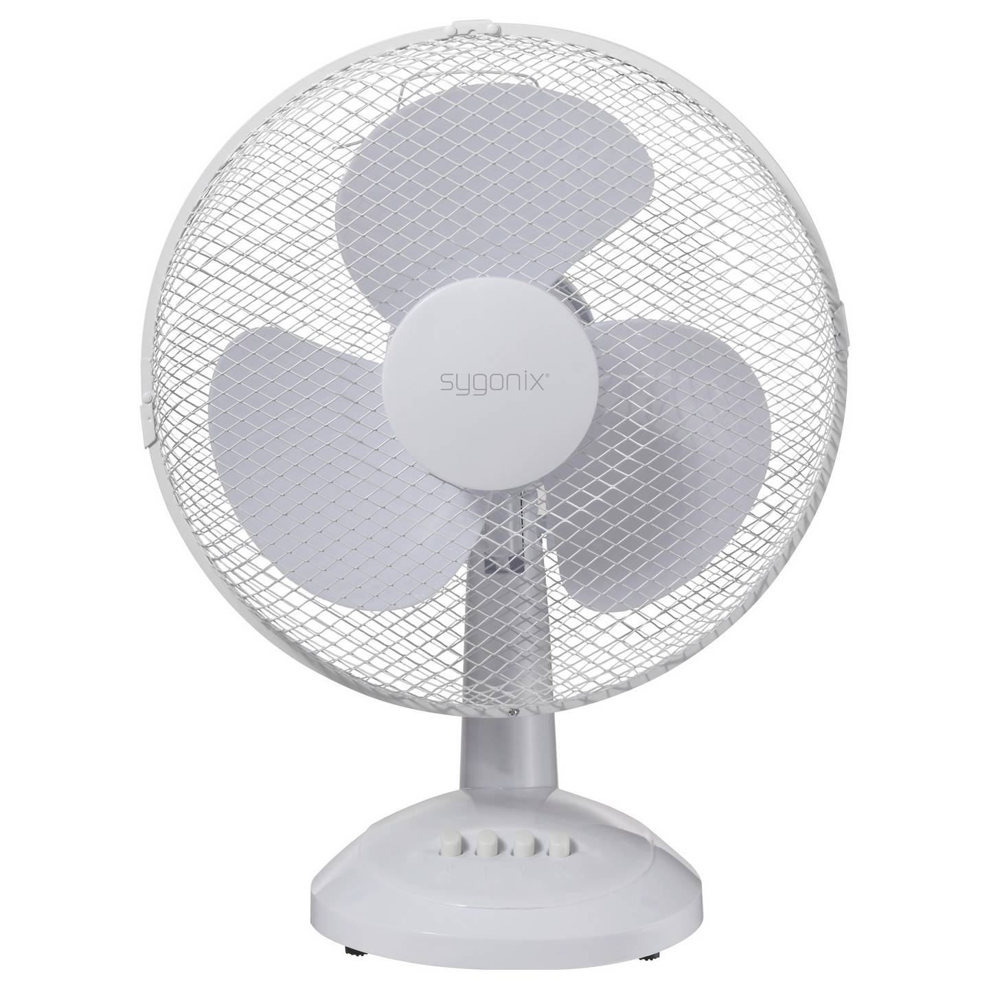 Sygonix Tischventilator 40W 3 Geschwindigkeitsstufen 85° Schwenkbereich Weiß - 4064161342573