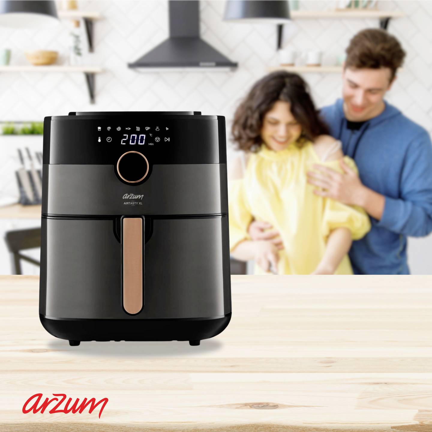 arzum Heißluftfritteuse Airfryer Fritteuse 6l 1750W Display Timer Schwarz - 8693184917350