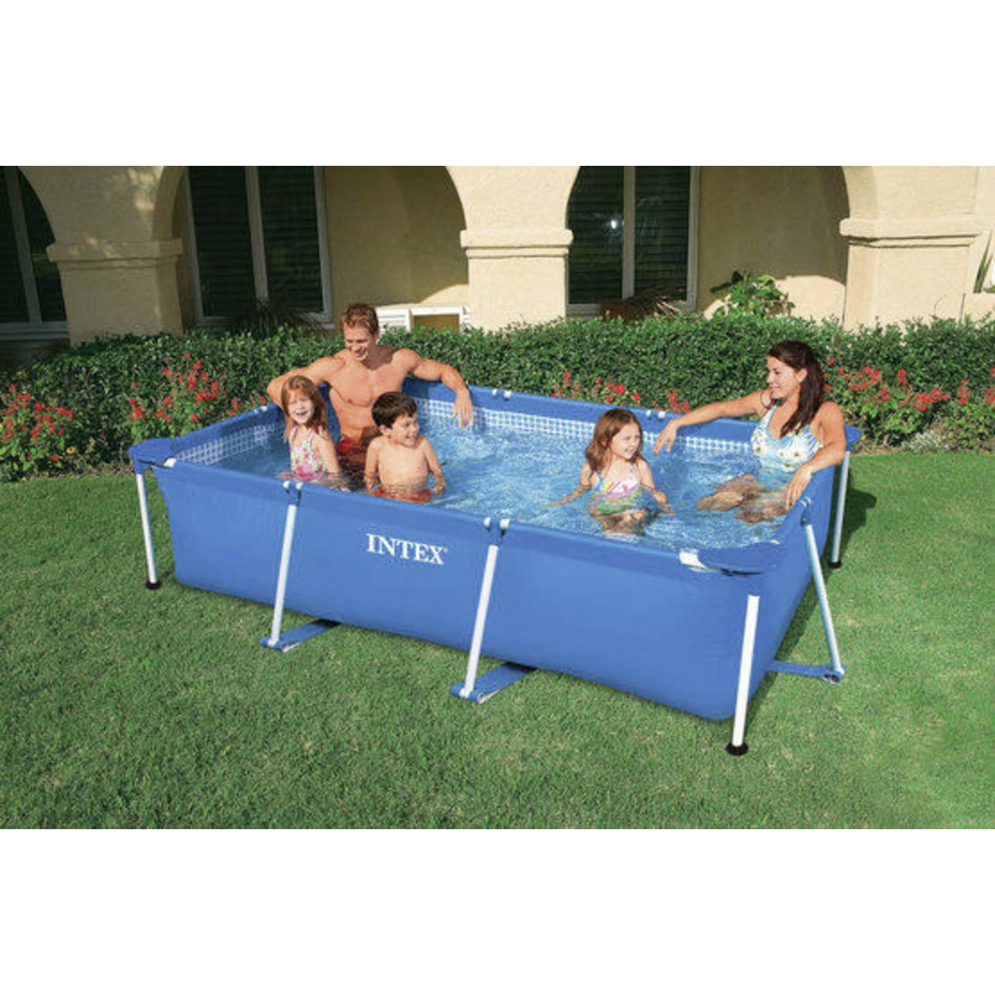 INTEX Frame Pool Gartenpool 260x160x65cm rechteckig mit Metallrahmen blau - 6941057400266