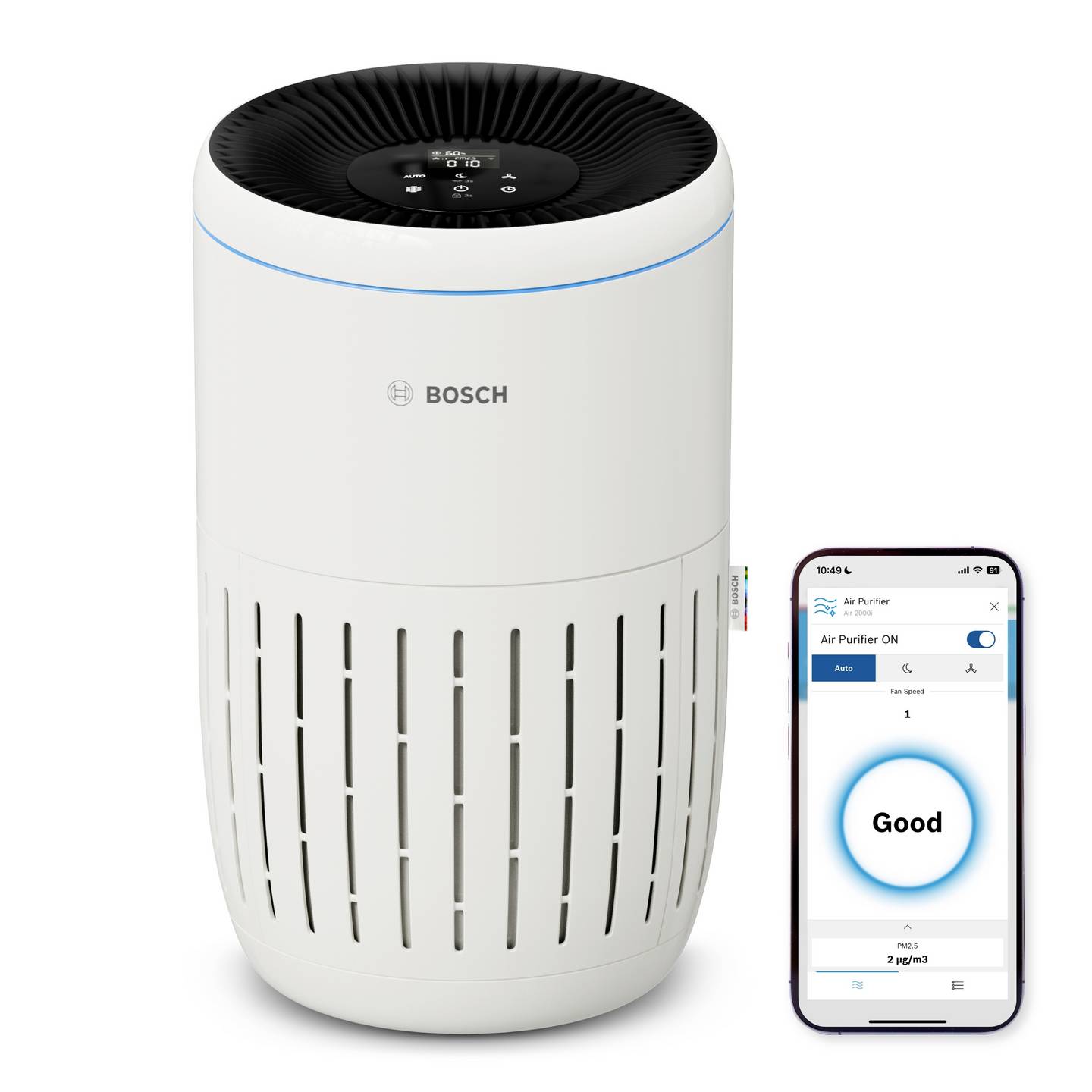 Bosch Air 2000i Luftreiniger Weiß App-Steuerung für 37,5 m² 180 m³/h - 4062321912734
