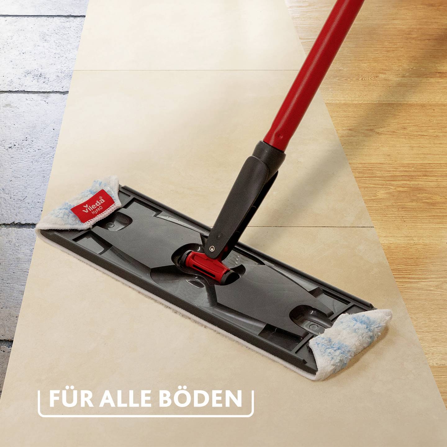 Vileda Bodenwischer H2PRO Flachwischer Mopp Reinigungsset 1,2l 60m² 132cm - 4023103251540