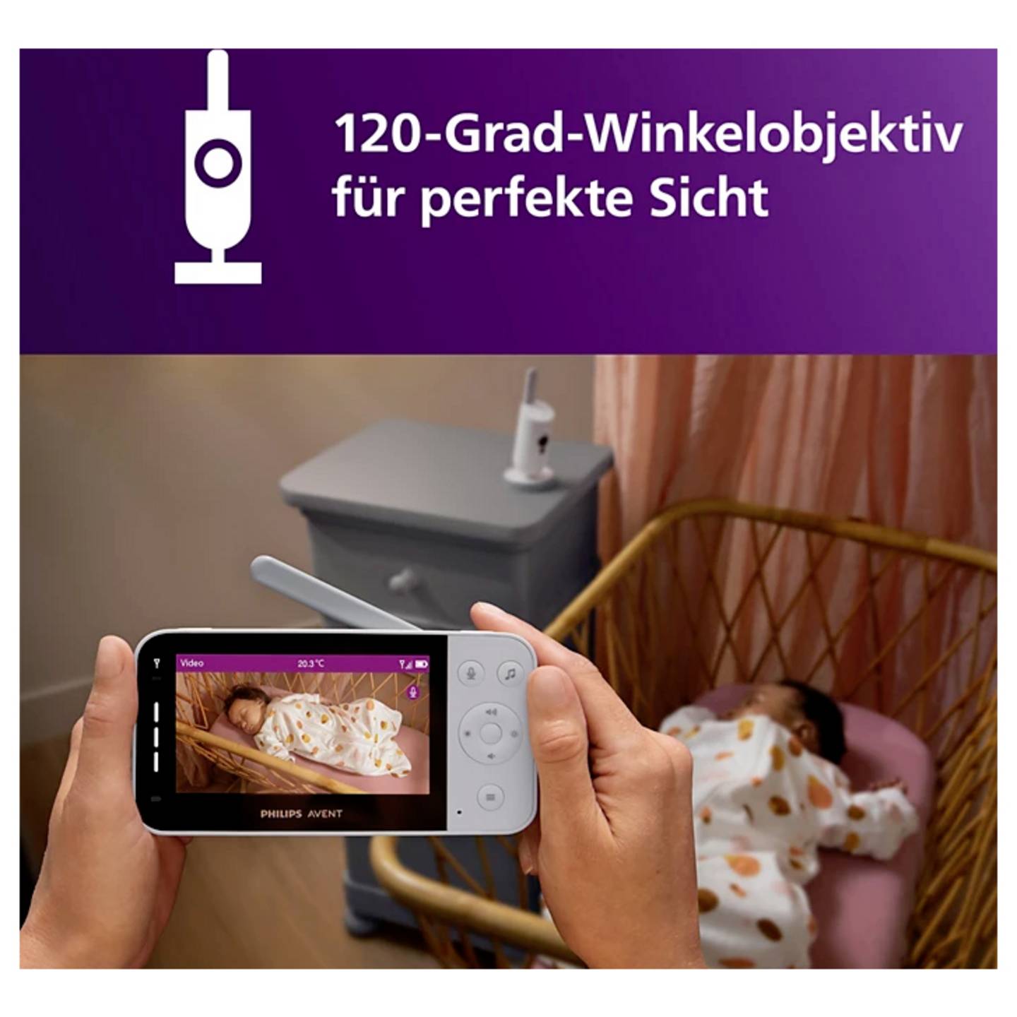 Philips Avent Babyphone Babymonitor SCD953/26 mit Gegensprechfunktion und - 8720689039536