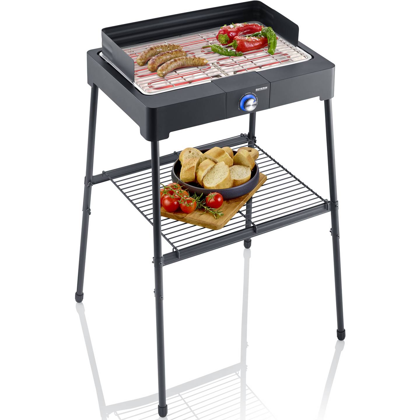 Severin Elektro Tischgrill PG 8566 Grillgerät mit Kontrollleuchte schwarz 2200W - 4008146040092