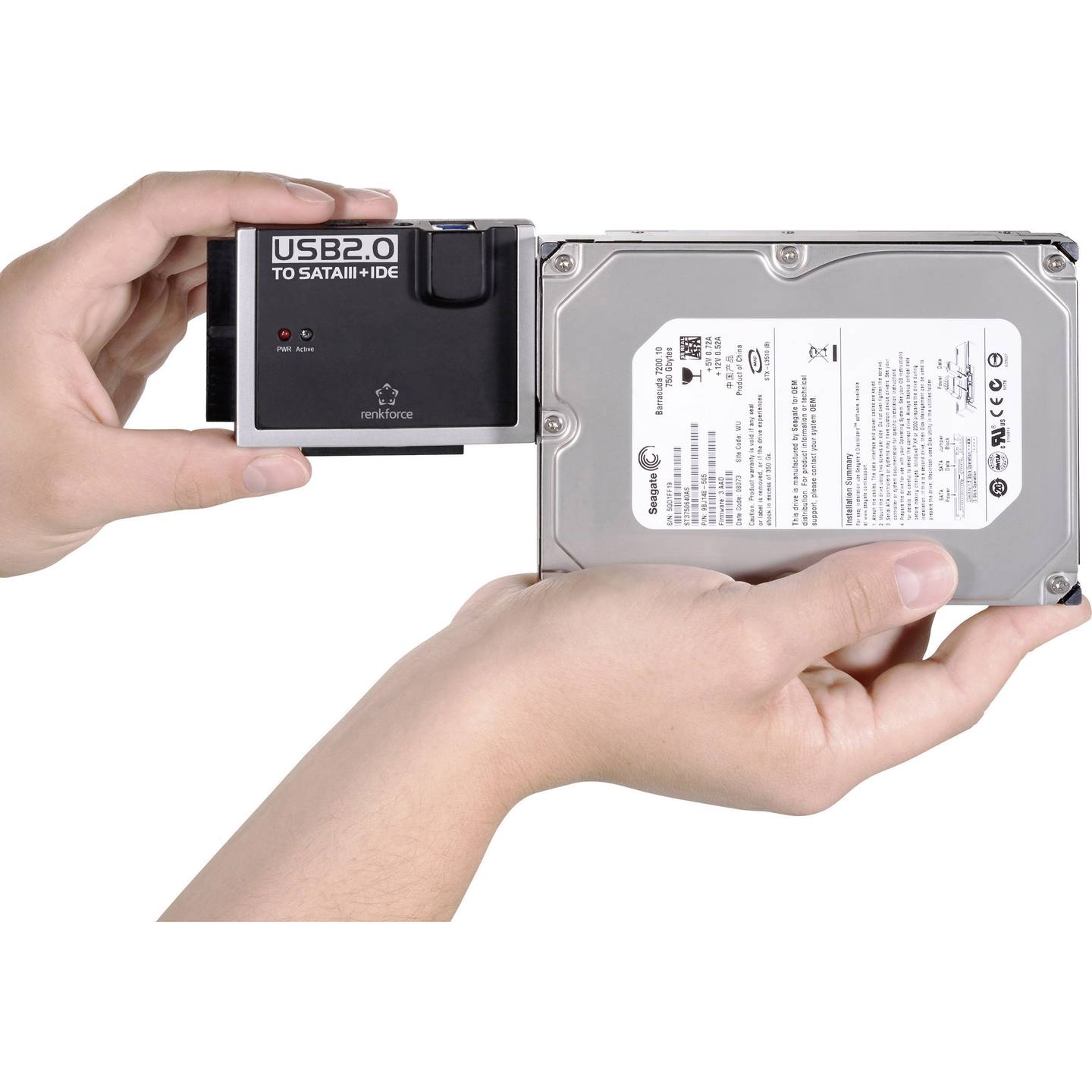 Candidate title: RENKFORCE USB 2.0 IDE SATA Konverter Computerkabel Adapter - 4016138941173