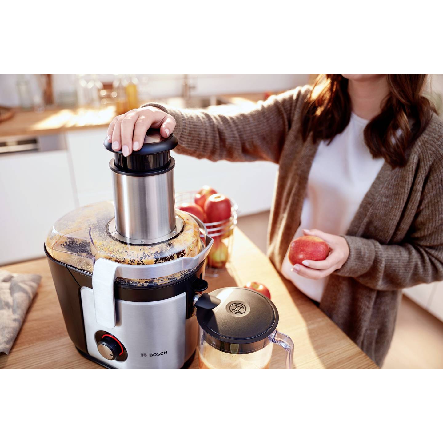 Bosch Entsafter MES4010 1200W Saftpresse Küchenmaschine Silber 3l effizient - 4242002770062