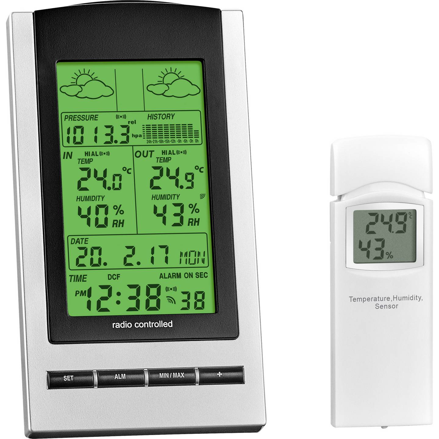 Eurochron Funk-Wetterstation WH1173 Sensor  Innentemperatur - 4016139185200