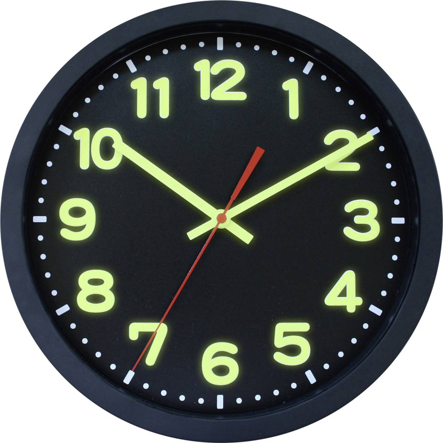 EUROTIME 53861-05 Funk Wanduhr 30 cm x 5 cm Schwarz Uhr Küchenuhr - 4044685500901