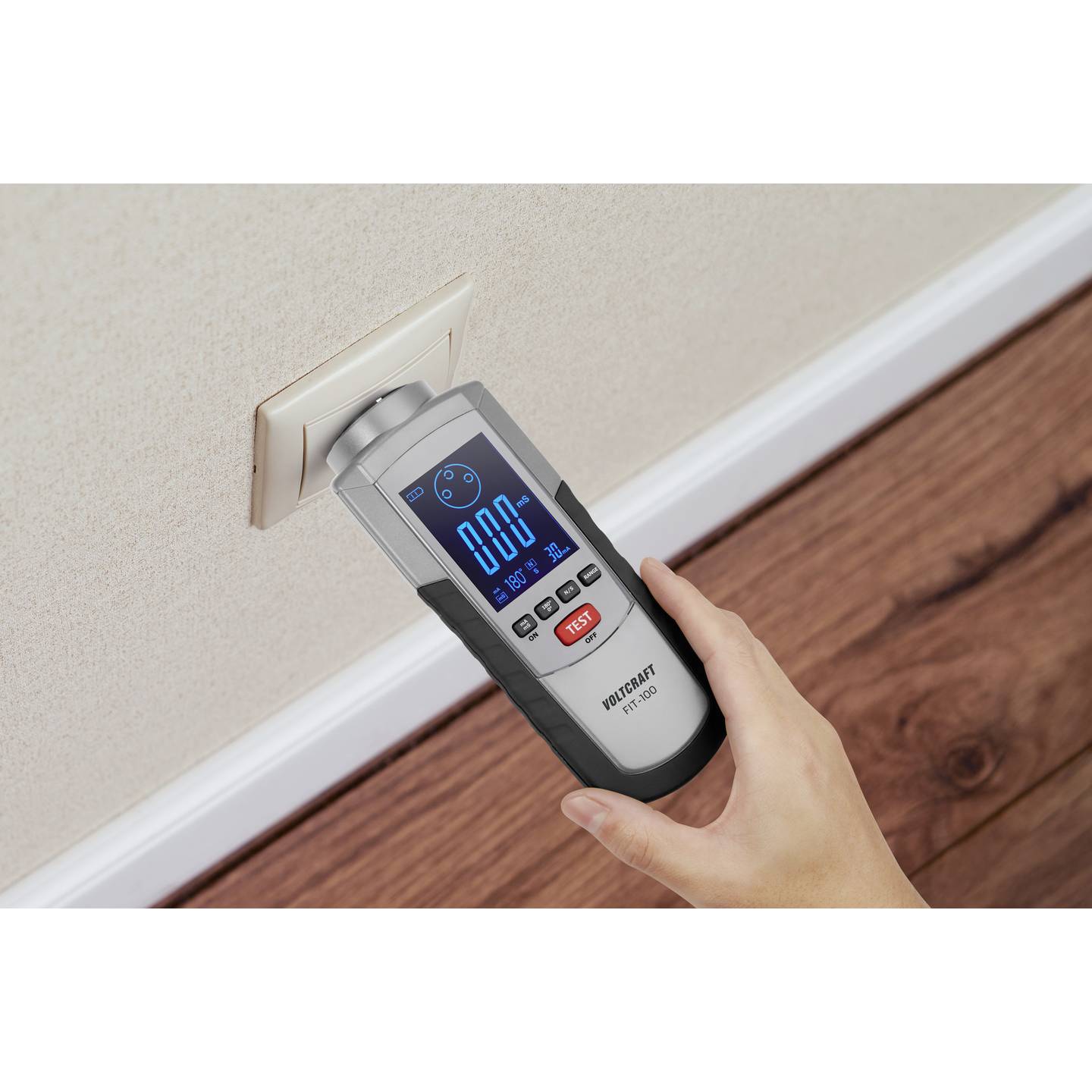 Voltcraft Installationstester FIT-100 digital CAT III 600V IP40 manuell 340g - 4064161195117