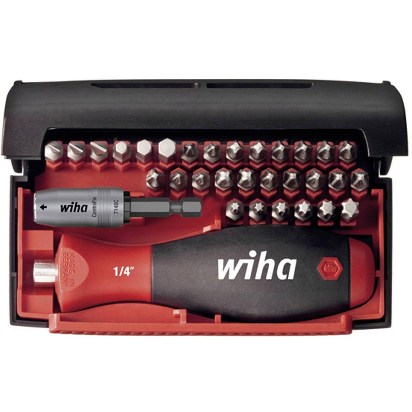 Wiha Bit-Set 32-teilig Schlitz Kreuzschlitz Phillips 1/4" Chrom-Vanadium Stahl - 4010995346867