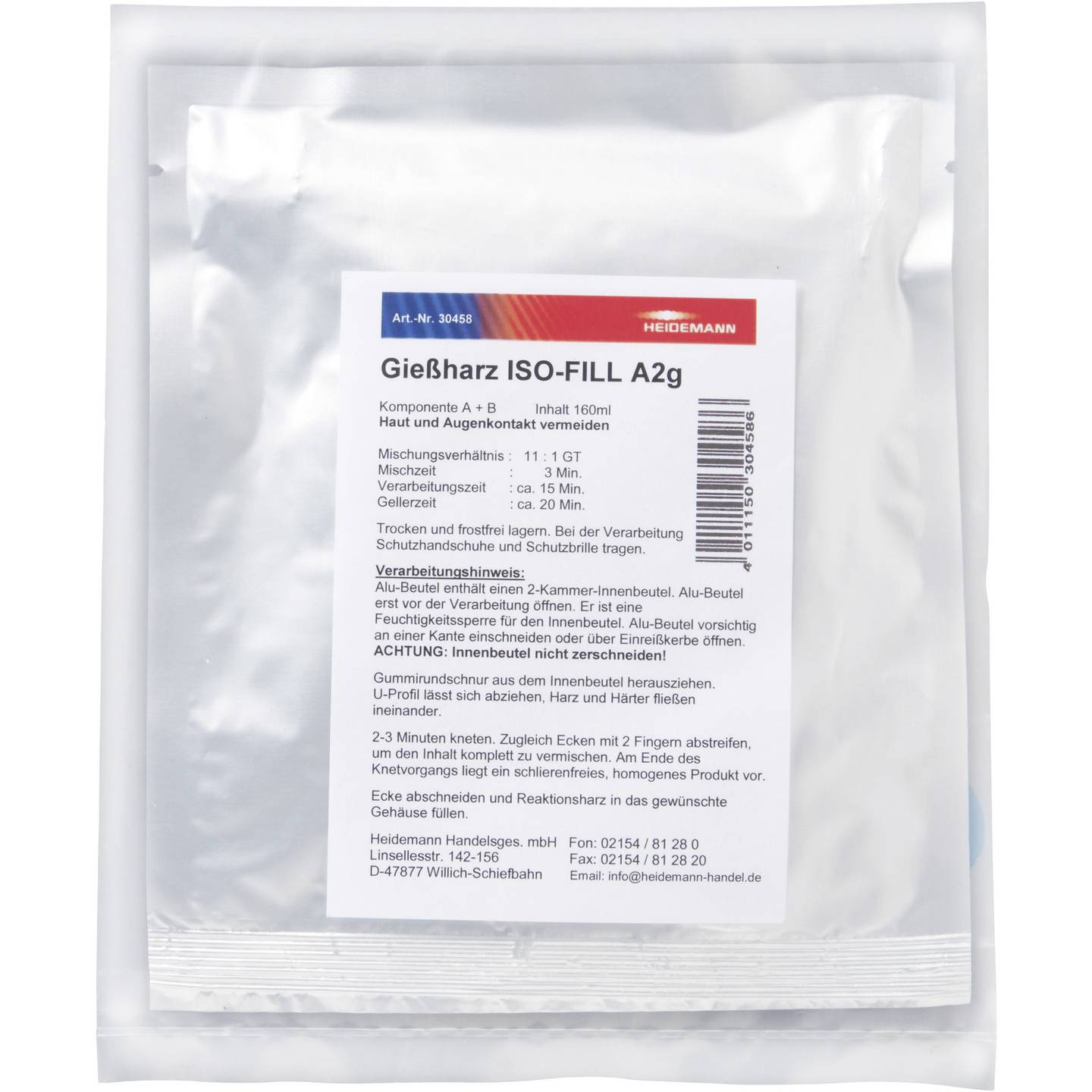 HeidemannGiesharz Gießharz ISO-PUR K 760 kalthärtend wasserdicht 160ml 2 - 4011150304586