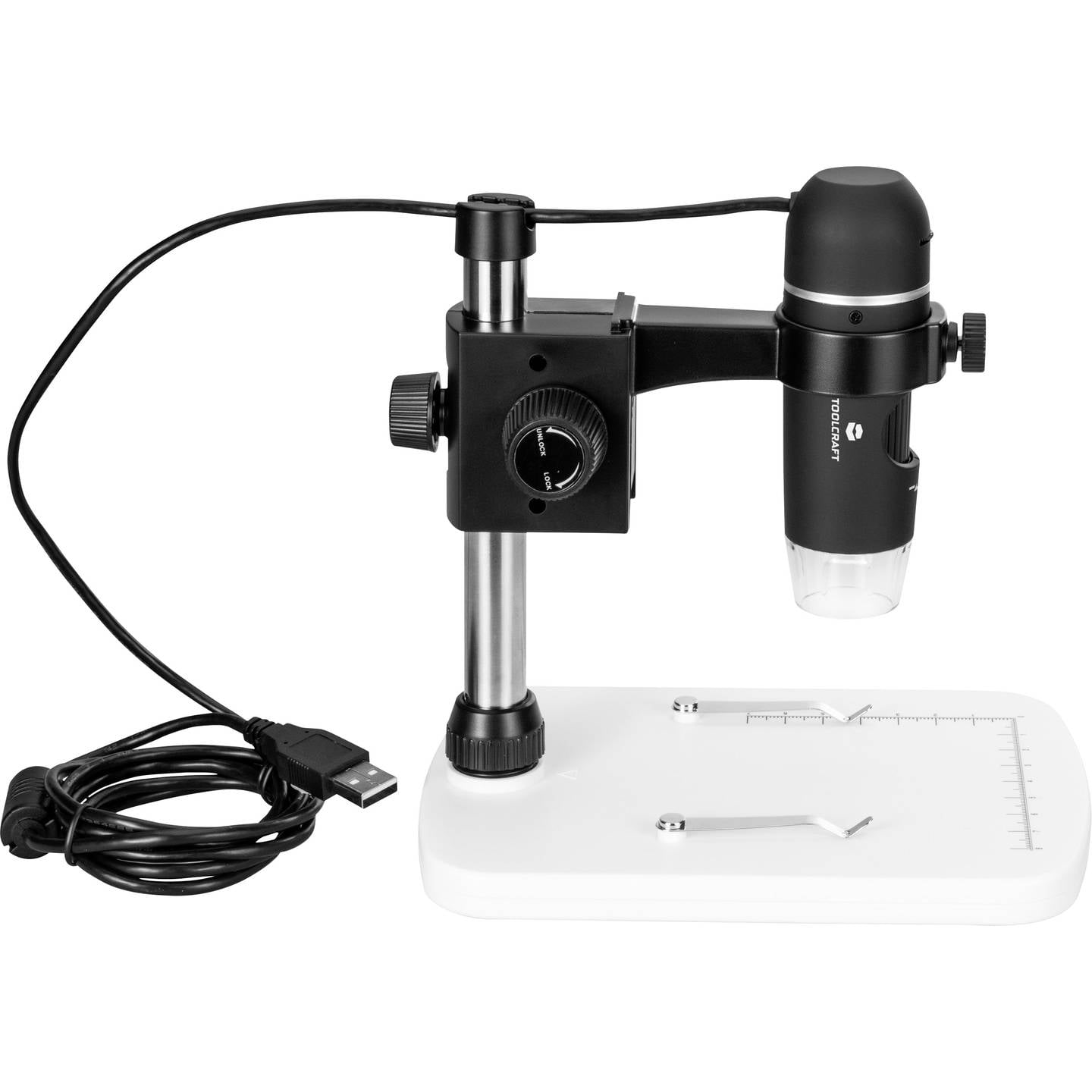 Toolcraft USB Mikroskop DigiMicro Profi 5 Megapixel 150x Vergrößerung mit LEDs - 4053199557134