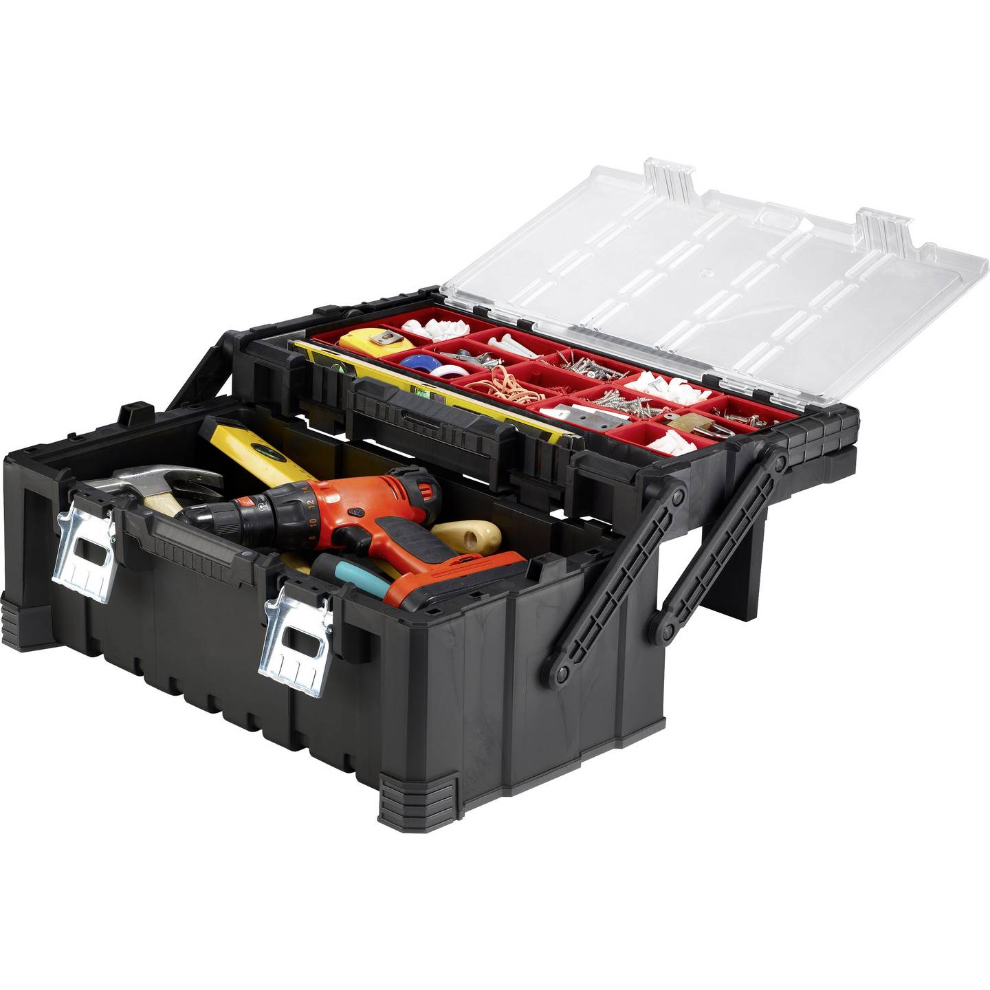 Keter Werkzeugkasten unbestückt Werkzeugbox schwarz 570x240x310mm stabil 3300g - 7290103652951