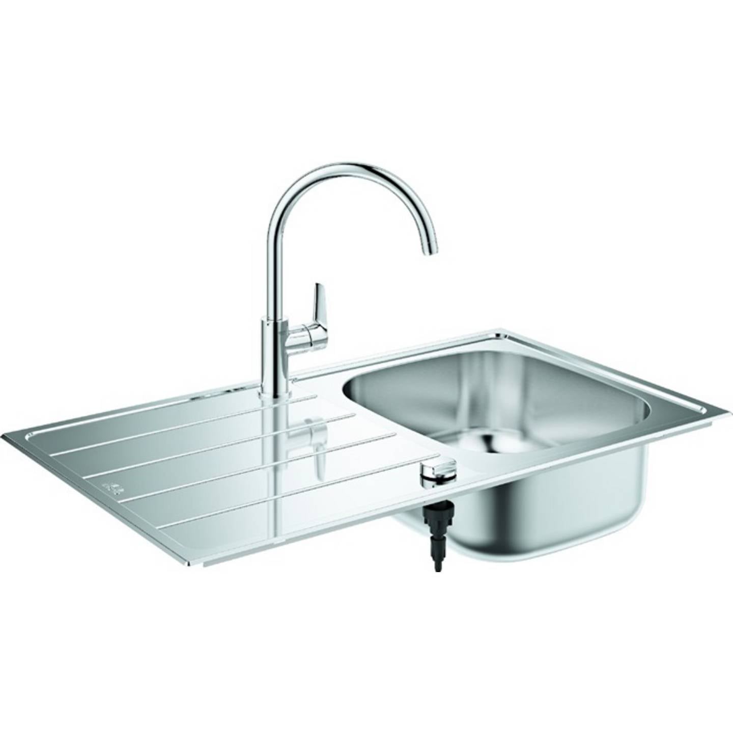 Grohe Einbauspüle Küchenarmatur Edelstahl 360° Schwenkbereich Mousseur Set - 4005176623721