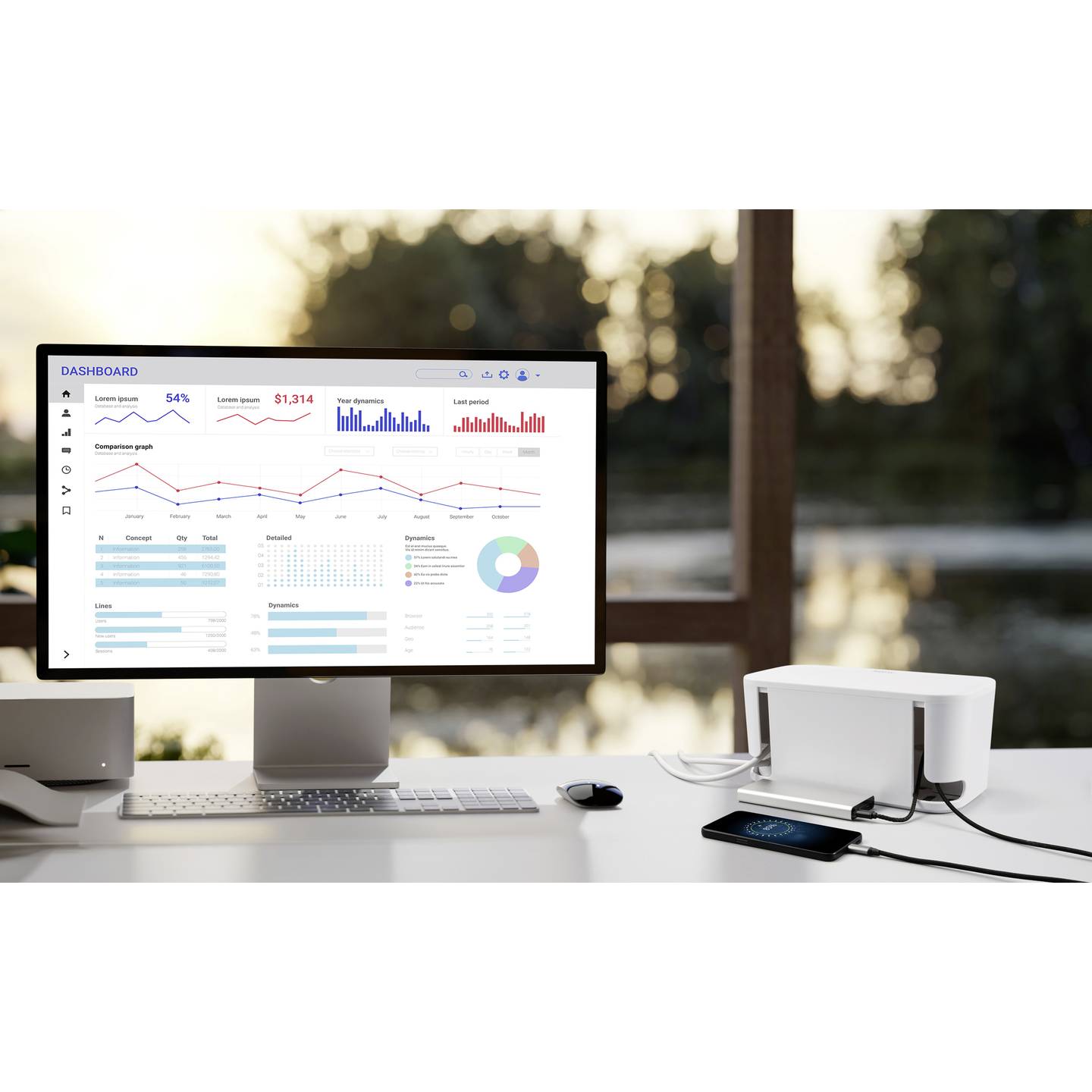 Sygonix Steckerbox Steckdosenleiste 5-fach USB Schutzkontakt Kabelmanagement - 4064161319506