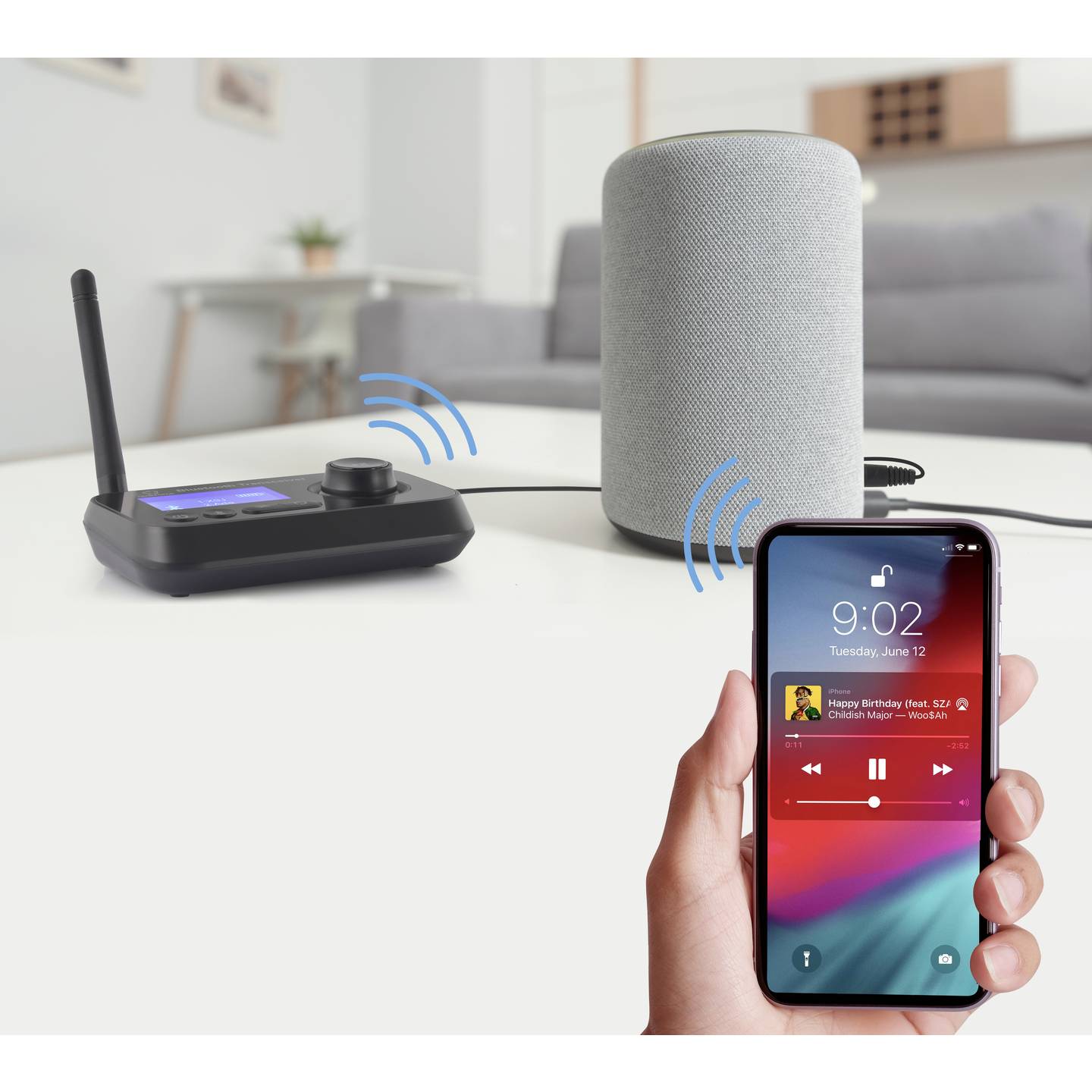 Renkforce Bluetooth Musik-Sender Empfänger RF-BTR-210 5.0 Reichweite 10m schwarz - 4064161214764