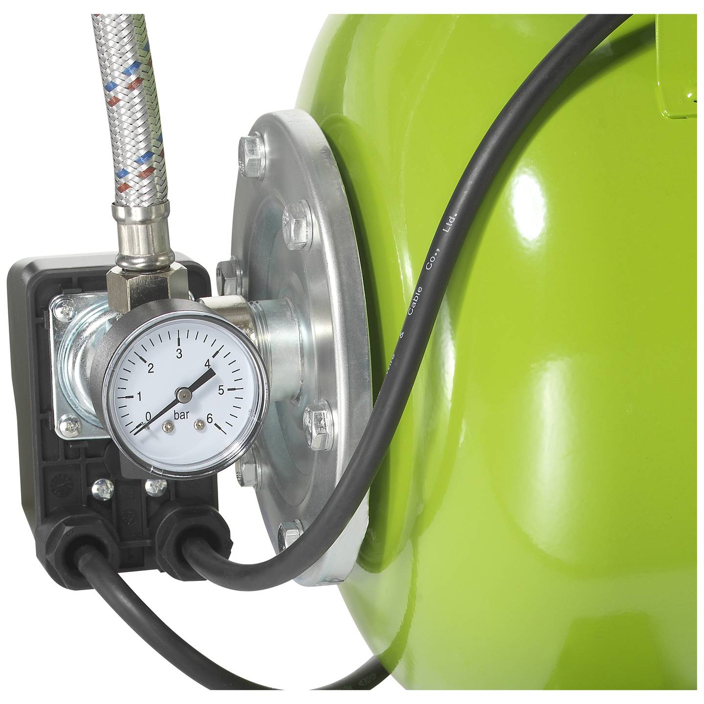 Toolcraft Hauswasserwerk 230V 4600l/h Gartenpumpe Wasserpumpe 600W 19l grün - 4064161310107