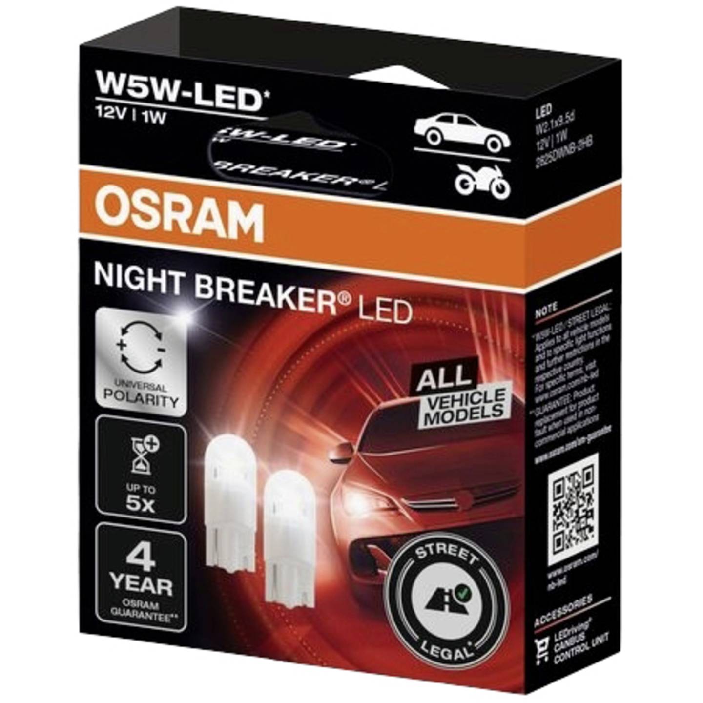Candidate title: OSRAM NIGHT BREAKER LED W5W KFZ-Lampen Auto-Glühbirnen - 4062172367424