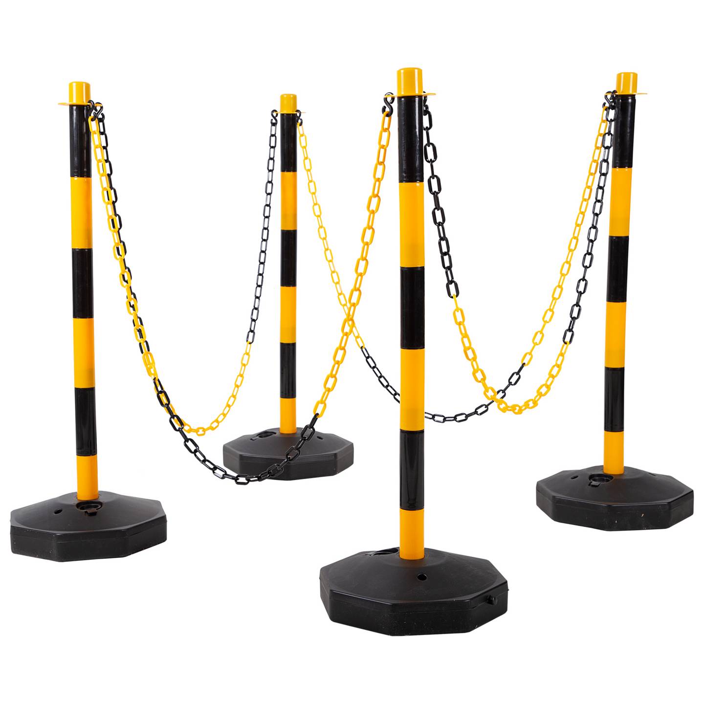 KS Tools Absperrpfosten-Satz mit Kette Absperrkette Pfosten Absperrung 13-teilig - 4042146871980