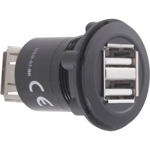 B-Ware TRU COMPONENTS USB A Steckverbinder Adapter Buchse Schwarz Einbau 2fach