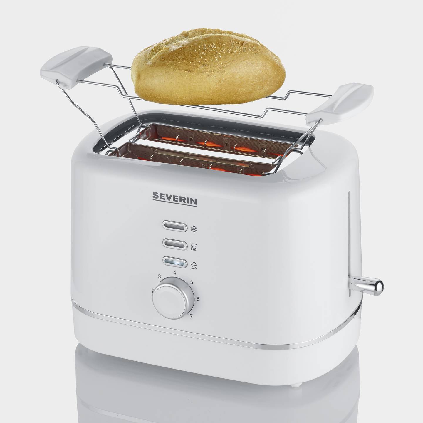 Severin Toaster Brotröster AT 4324 Toastautomat 850W weiß kompakt 280x182mm - 4008146044083