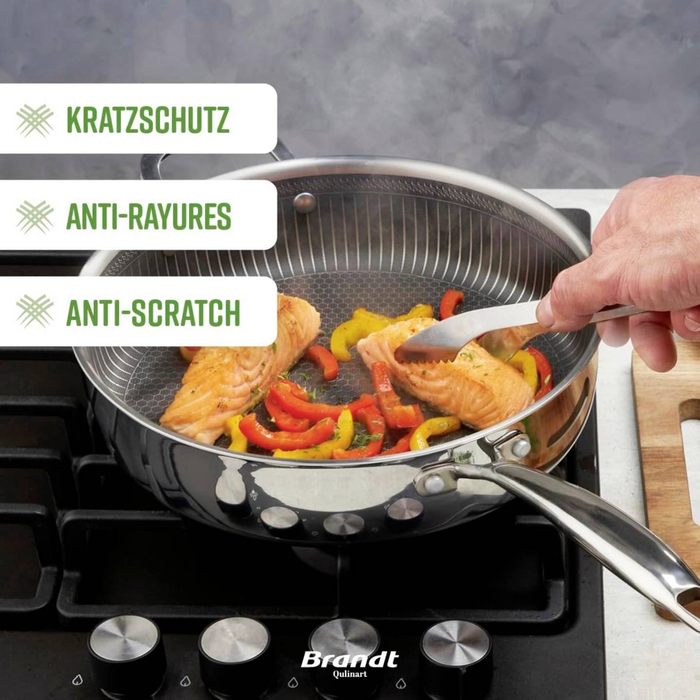 Qulinart Bratpfanne Pfanne 3fach Antihaftbeschichtung Bratpfanne 28cm schwarz - 5404014579883