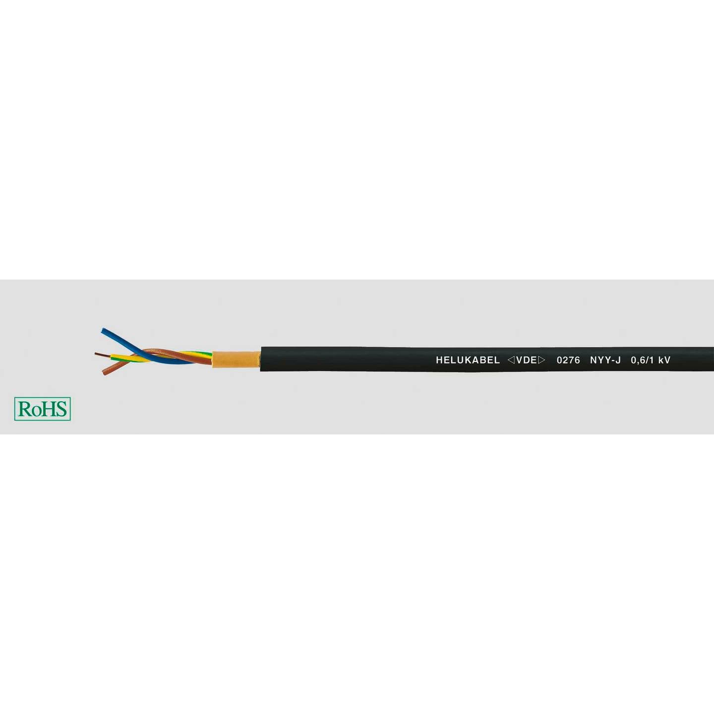 HELU Erdkabel NYY-J 3 G 2.5 mm² Schwarz 100 m für Außenanwendungen - 2050005625409