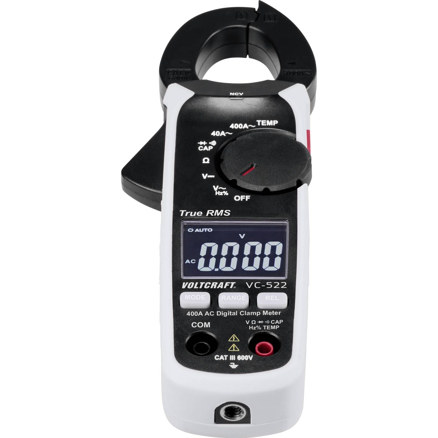 Voltcraft Stromzange VC-522 digitale Messzange 4000 Counts CAT III 600 V Anzeige - 4053199547456