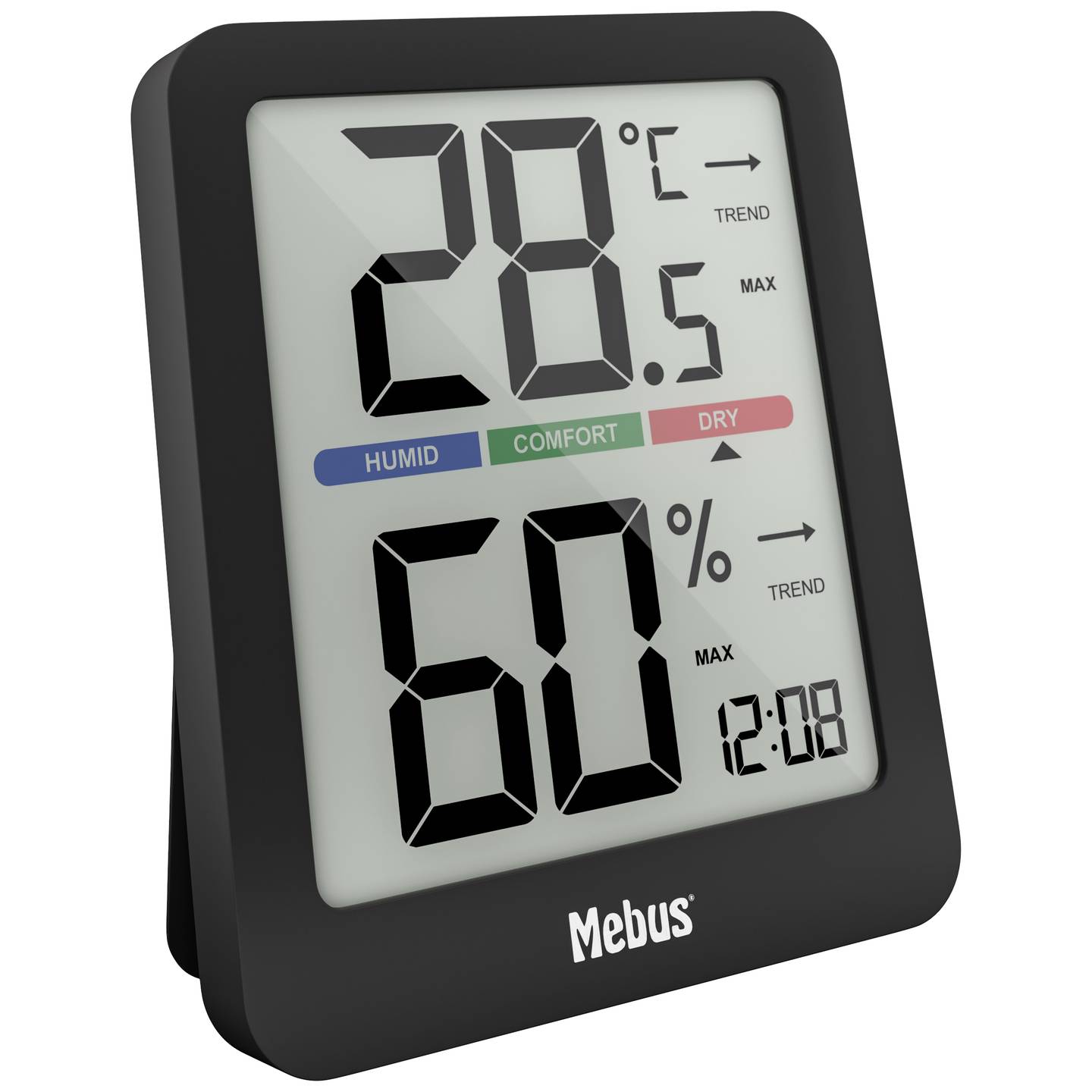 Mebus Funk-Thermo-/Hygrometer 11115 Hygrometer Thermometer digital schwarz 80mm - 4007218111159
