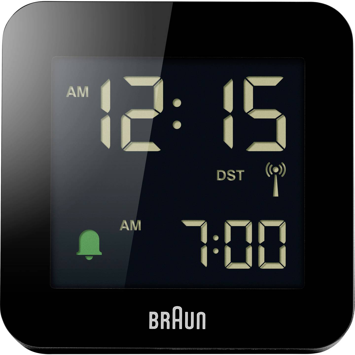 Braun Funkwecker Radiowecker DCF77 schwarz Kunststoff zweizeilig digital Uhr - 4007218670182