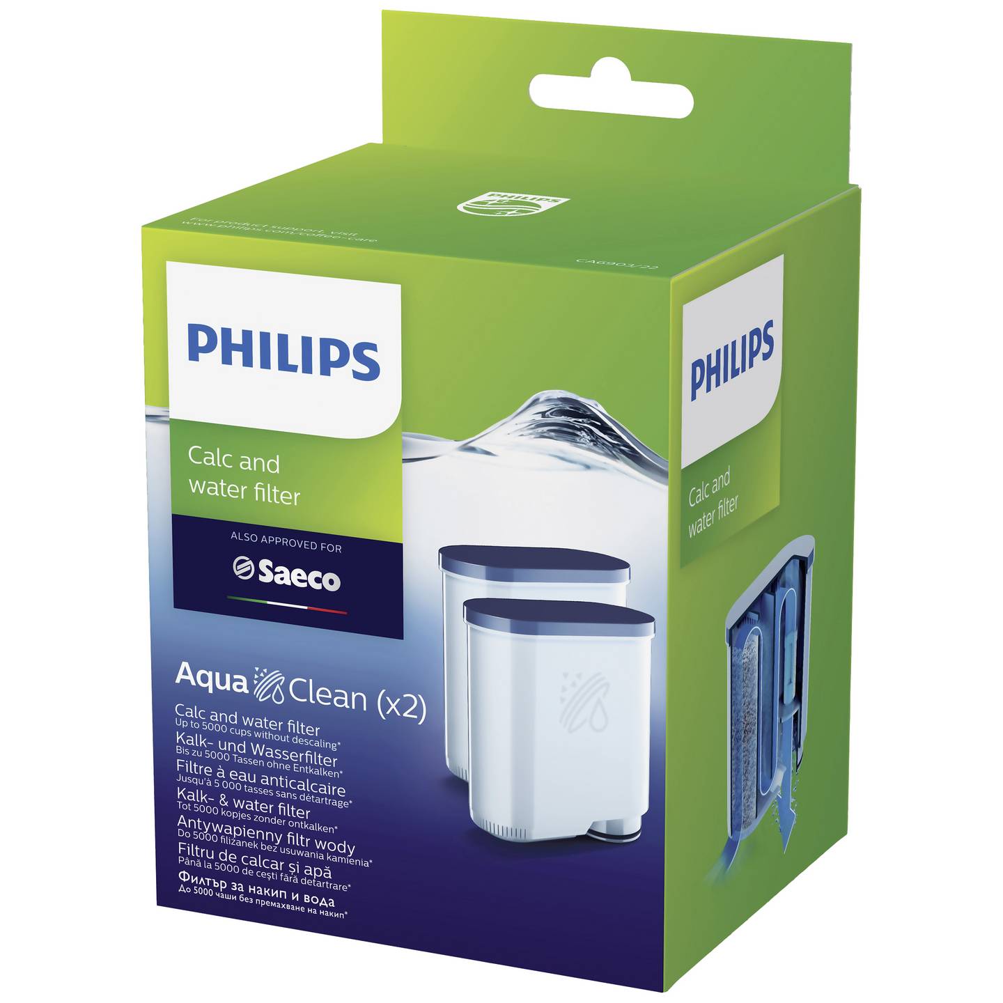 Philips AquaClean Wasserfilter 2 St. für Kaffeemaschinen 1200 2200 3200 Serie - 8720389000720